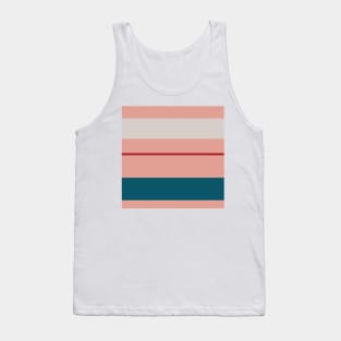 A rare shape of Blood (Animal), Pastel Pink, Silver, Dark Cyan and Philippine Indigo stripes. Tank Top